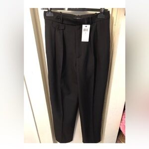 polo ralph lauren women black high waist pants 100%wool sz 2